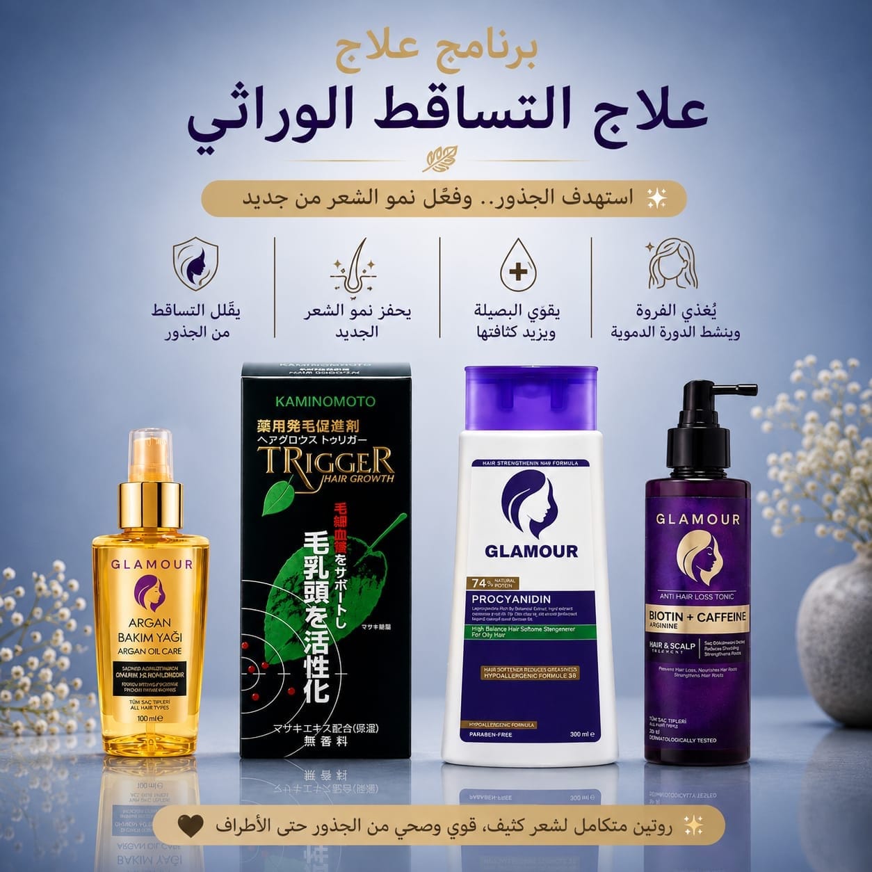 برنامج علاج الفراغات الشديده و التساقط الوراثي