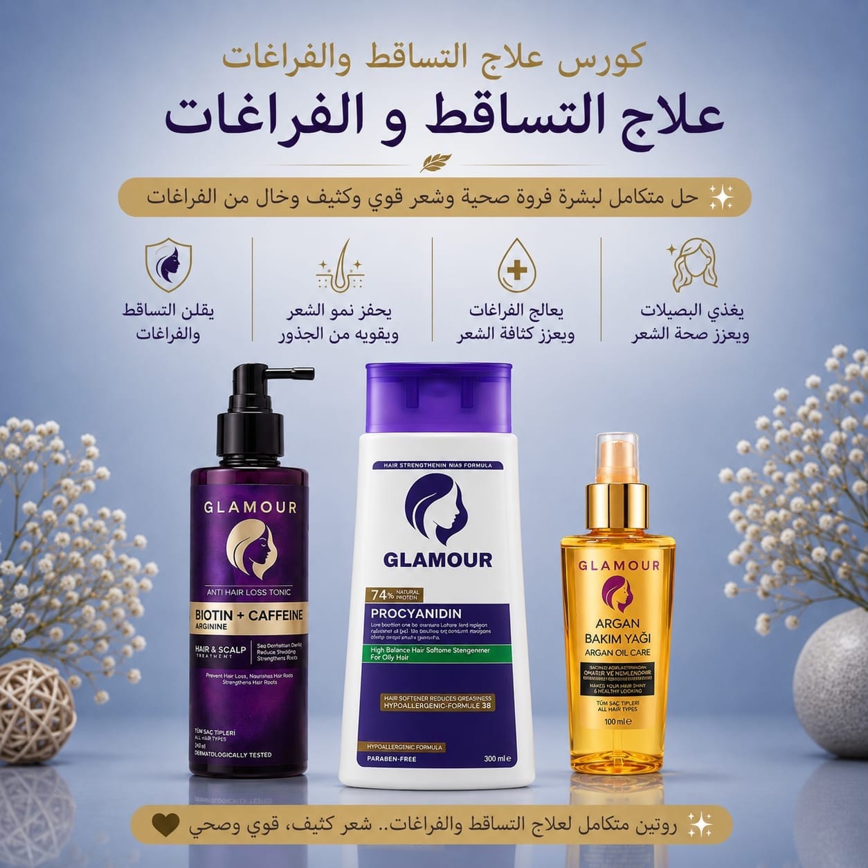 كورس وقف تساقط الشعر و الانبات